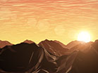 Digital Mountains Soaring Sun