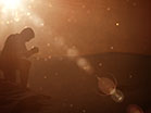 Particle Glow Prayer Kneeling