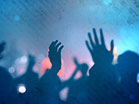 Worship Group Hands Blue Filtered