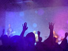 Worship Group Hands Purple Filtered