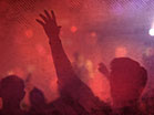 Worship Group Hands Red Filtered