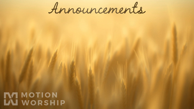 Pastoral Announcements