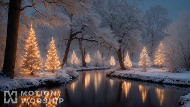 Christmas Glow Frosted River