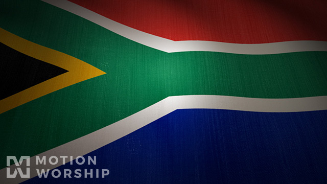 South Africa Flag Waving