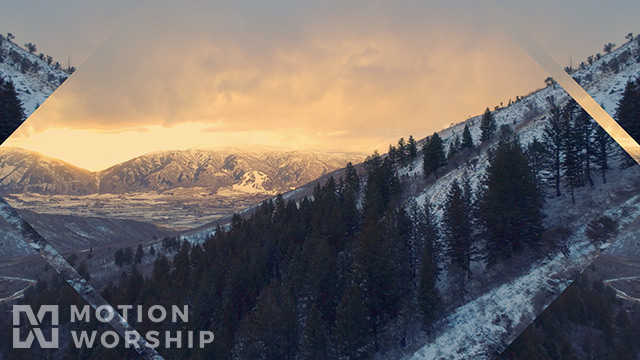 Epic Winter Aerial Sunset Slopes