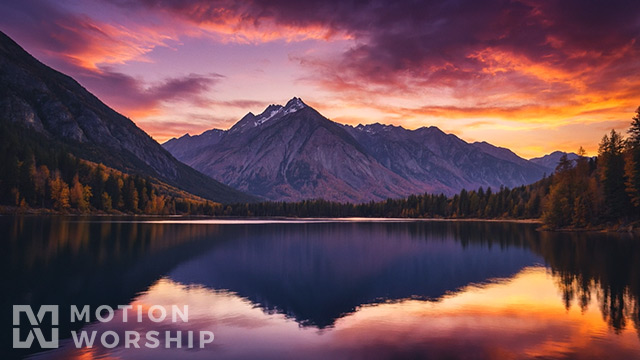 Mountain Lake Purple Sunset