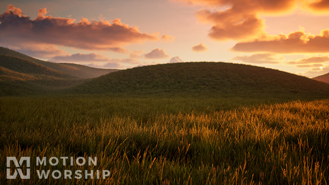 Prairie Grass Hill Sunset