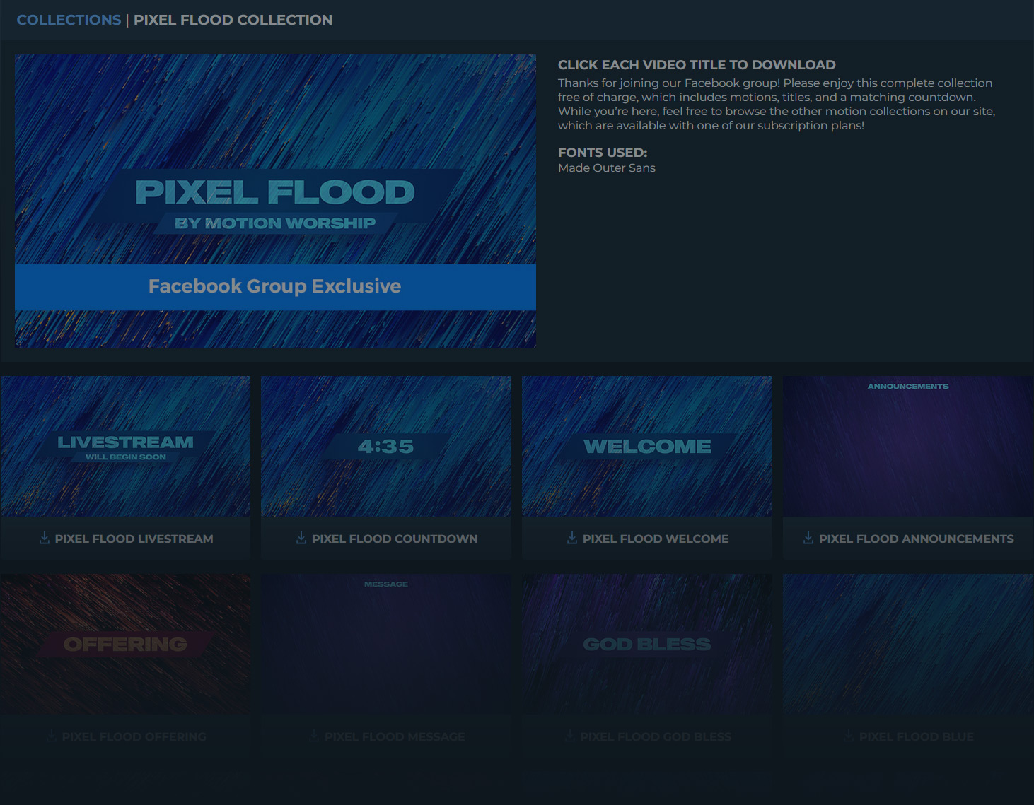 Pixel Flood Promo Page
