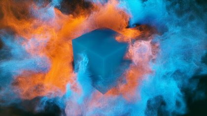 Color Blast Teal Orange Cube