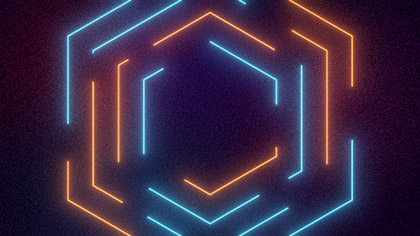 Laser Teal Hexagon Intersect