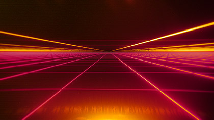 Synthwave Orange Pink Grid