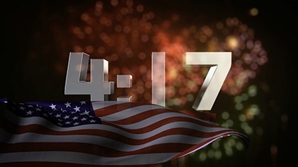 USA Flag Fireworks Countdown