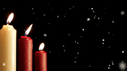 Christmas Candles Snow