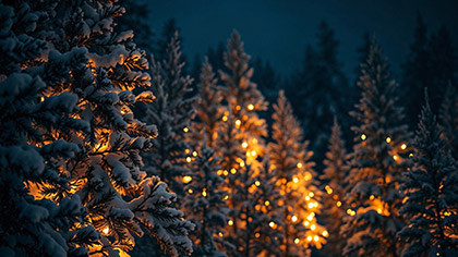 Christmas Glow Bokeh Night