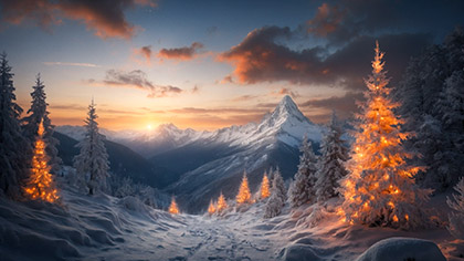 Christmas Glow Mountain Rise