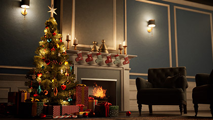Christmas Town Fireplace