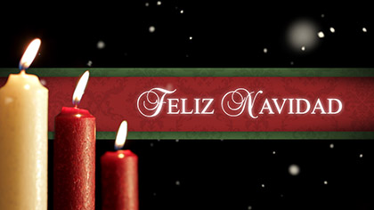 Feliz Navidad Velas Nieve