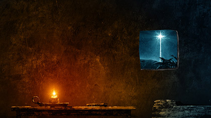 Holy Night Candle Window