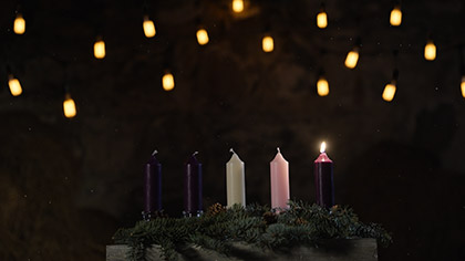 Rustic Christmas Advent Candles Week 1