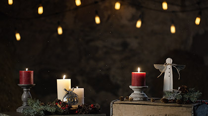 Rustic Christmas Angel Candles