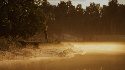 Countryside Lake Bench