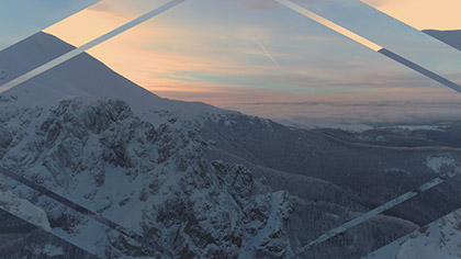 Epic Winter Aerial Fog Sunset