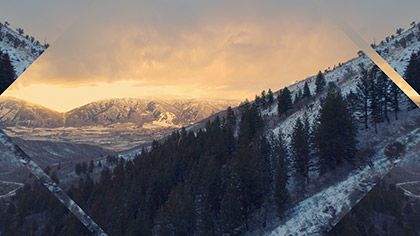 Epic Winter Aerial Sunset Slopes