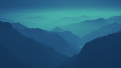 Mountain Haze Teal Blue