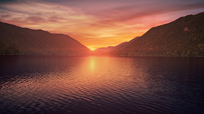 Mountain Pines Lake Sunset
