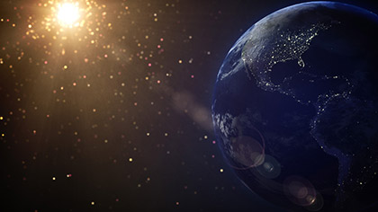 Particle Glow Earth Stars
