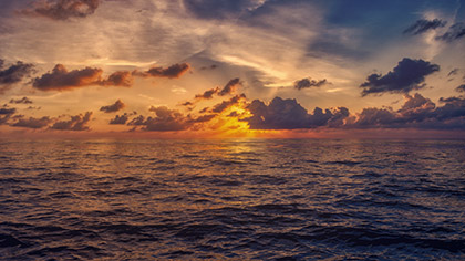 Seascape Epic Sunset Clouds