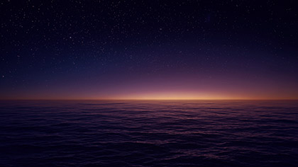 Seascape Purple Starry Night