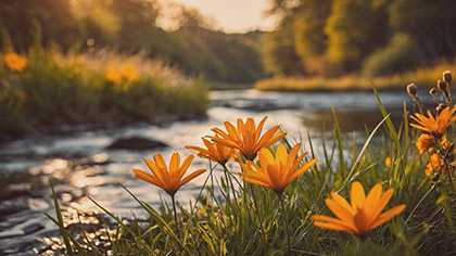 Spring Creek Orange Flowers