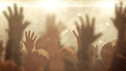 Worship Crowd Hands Gold