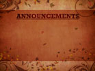 Autumn Abstract Announcements
