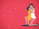 Mothers Day Falling Petals Hug
